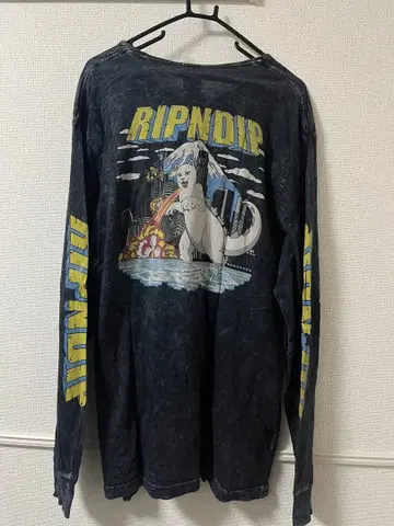 RIPNDIP 다크 그레이 긴팔 티셔츠 L