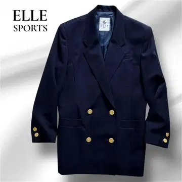 ELLE 네이비 블레이저 테일러드 자켓 더블 브레스트 골드 버튼