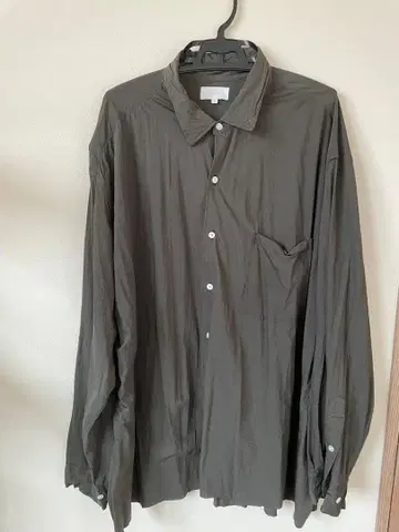 KANENASA PHIL 긴팔 셔츠 L 사이즈 다크 그레이, 흑먹색