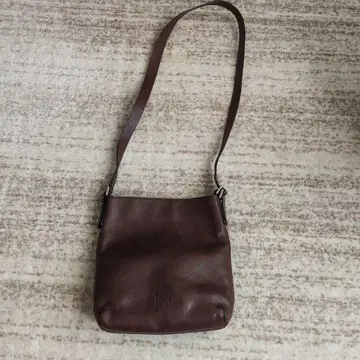 히로후 브라운 가죽 숄더백