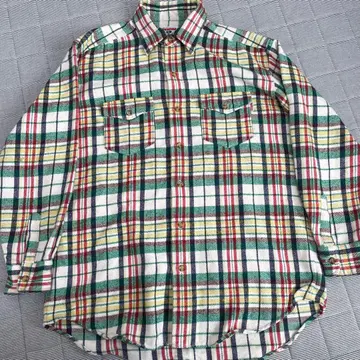 좋은 배색 미키 하우스 플란넬 셔츠 긴팔 L 사이즈