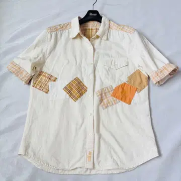 핑크하우스 패치워크 로고 셔츠 L 사이즈