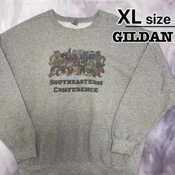 USA 구제 의류 길단 맨투맨 XL 그레이 칼리지 NCAA 캐릭터