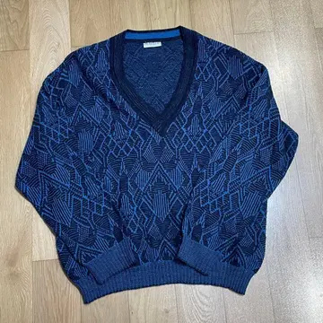 이탈리아제 MONELLO 디자인 니트 스웨터 블루 유로 구제 의류