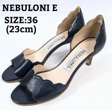 네브로니 스캘럽 세퍼레이트 펌프스 23.5cm 오픈토 네이비