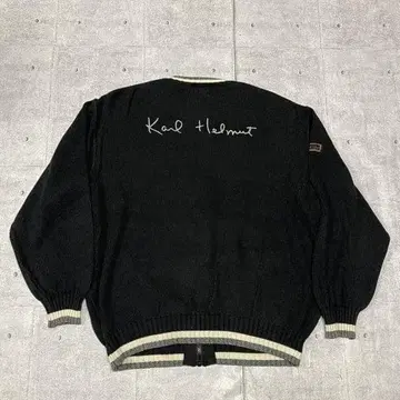 칼 헬무트 코튼 니트 자켓 등 로고 칼 헬무트