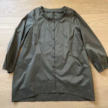 아가사 브라우스코트 얇은 소재 카키