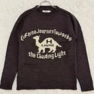 할리우드 런지마켓 카멜 뜨개질 니트 스웨터 울 L