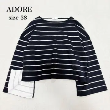 [ 새상품급 ] ADORE 어도어 W 페이스 보더 니트 상의 완판템 38