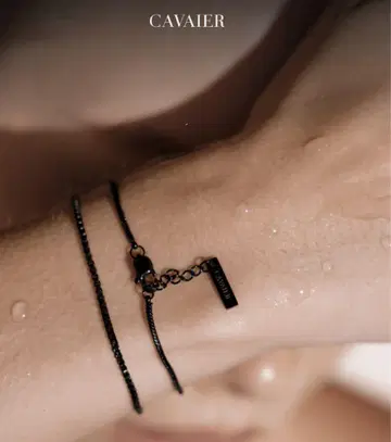 CAVAIER 블랙 Rope 체인 팔찌 M 18.5-20.5cm