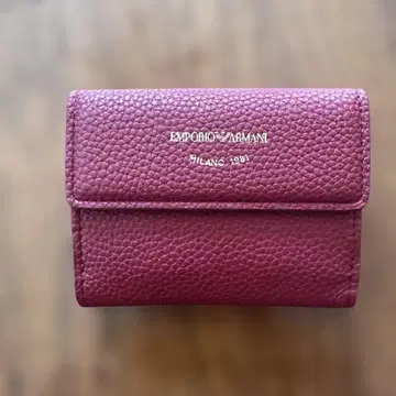 EMPORIO ARMANI 버건디 3단 폴더형 지갑