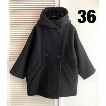 AP STUDIO 추가 모사 오버 후디 코트 36 블랙