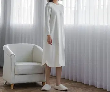 [ ketty ] 코튼 캐시미어 파일 릴랙스 원피스 룸 원피스