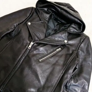 [ 새상품급 ] AKM 에이케이엠 가죽 후드티 카우 가죽 소가죽