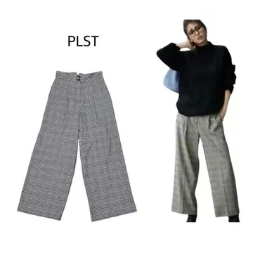 플라스테 웜 리저브 트윌 와이드 팬츠 하운드투스 체크 방한 S