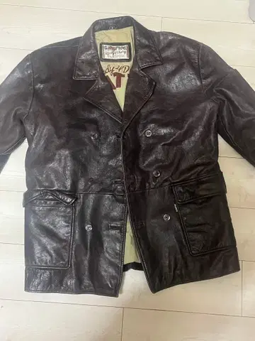 Gatto Prod 다크 브라운 가죽 자켓 M 사이즈