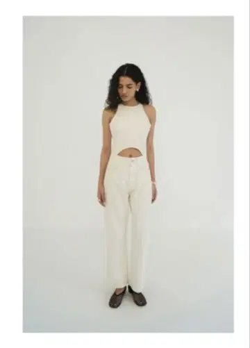 CLANE 웨이스트 오픈 데님 올인원