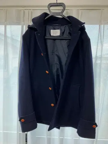 멘즈 비기 울 피 코트 네이비