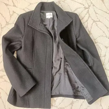 MK KLEIN+ 블랙 울 코트 여성용 사이즈 38