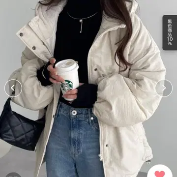 andme 오버 사이즈 충전솜 다운 코트 아이보리