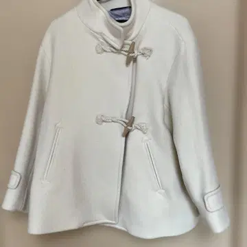 휴먼 우먼 화이트 더플 코트 울 혼방 M 사이즈