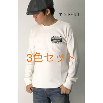 AVIREX 허니콤 와플 크루 T셔츠 (M) 3장 세트