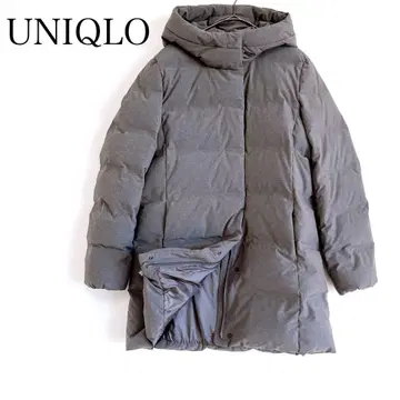 유니클로 새상품급 심리스 다운 숏코트 다운 자켓 (M) 그레이
