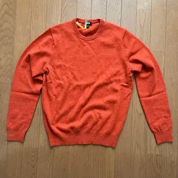 UNIQLO 캐시미어 100% 니트 오렌지 스웨터 M 클리닝 완료