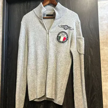 그레이 지퍼 가디건 46 사이즈