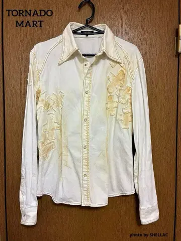 TORNADO MART 더스티 가공 크로스 패치 스트레치 셔츠 자켓