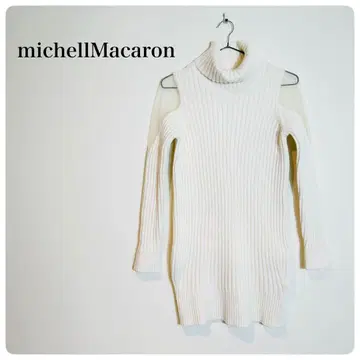 미셸마카롱 시스루 숄더 터틀넥 원피스