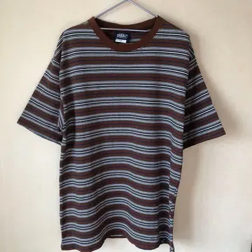 [ 새상품 ] PROPS STORE 멀티 보더 T셔츠 일본제 브라운