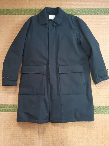 tk 블랙 스텐카라 코트 프론트 포켓 부착