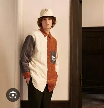 GU x kappa 콜라보 패치워크 퀼팅 셔츠