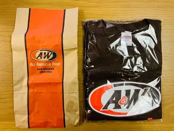 [ 미사용 새상품/미개봉 ] M/브라운/A&W 티셔츠