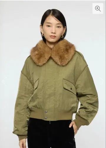 올리브 MA-1 자켓 퍼 카라 부착