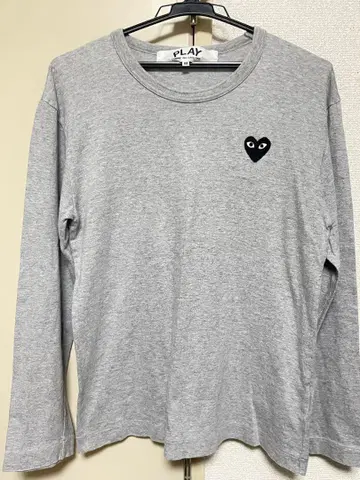 PLAY 그레이 긴팔T셔츠 하트 로고