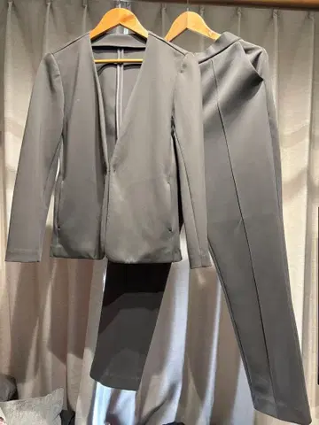 [ 파자마 수트 ] 노카라 자켓 M 크롭 팬츠 L 그레이지