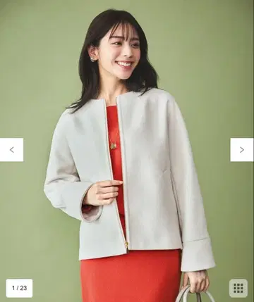 any SiS 울라이크 돌먼 숏 코트 미사용 아이보리