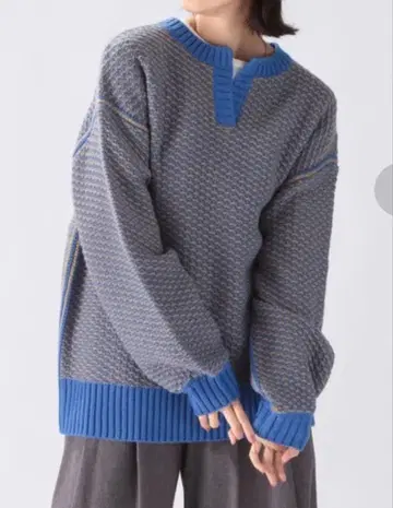 니코앤드 슬릿넥 자카드 빅 풀오버