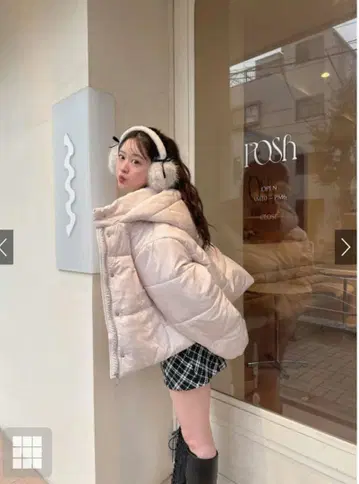 GRL 그레일 후드 부착 충전솜 다운 자켓 핑크 pm668 핑크