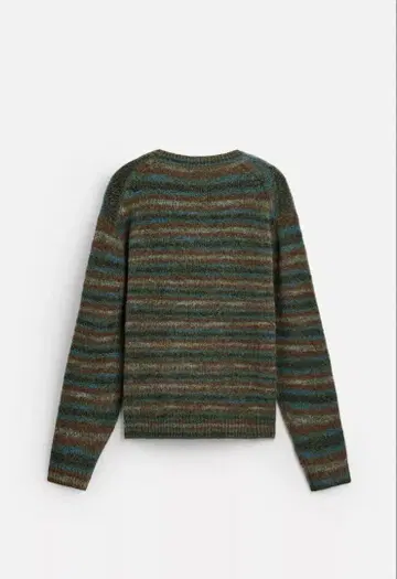 ZARA 스트라이프 재규어 스웨터 그린 M 사이즈