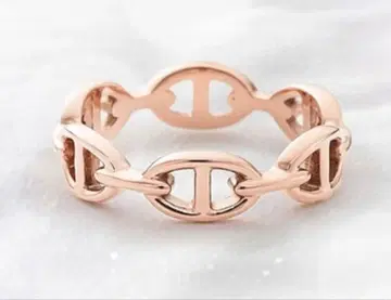 bloom 9호 써지컬 스테인리스 로즈 골드 체인 링크 반지