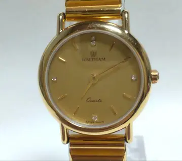 [ 작동품 ] WALTHAM 여성용 손목시계 쿼츠 골드 컬러 4P 다이아