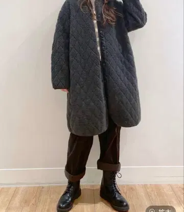 스튜디오 클립 보아 퀼팅 롱 코트