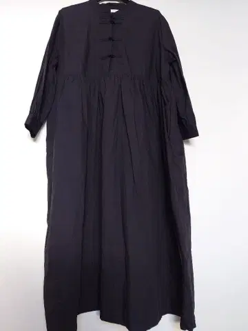 인기 mumokuteki 스탠드 칼라 차이나풍 원피스 블랙