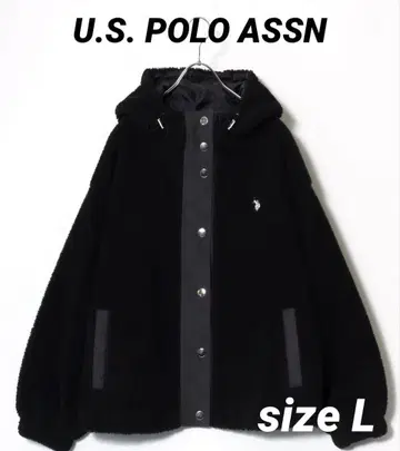 미사용 U.S.POLO ASSN. 원포인트 로고 자수 보아 후드 블루종
