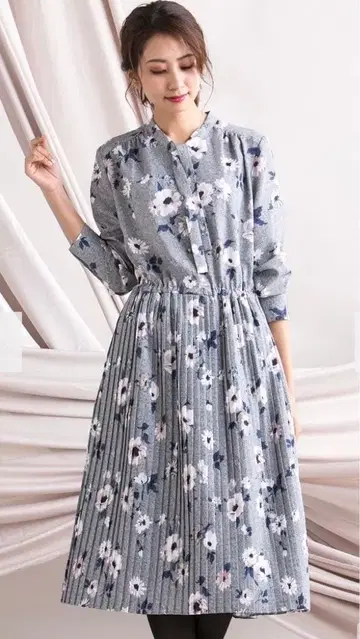 ketty 꽃무늬 원피스 그레이