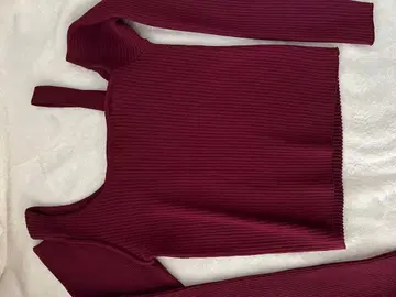 리브 편직 상의