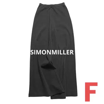 사이먼 밀러 니트 팬츠 와이드 블랙 리브 니트 USA제 허리밴딩